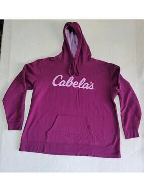 Cabela's Logo Hoodie Purple Womens 2XL Long Sleeeve Pull Over
